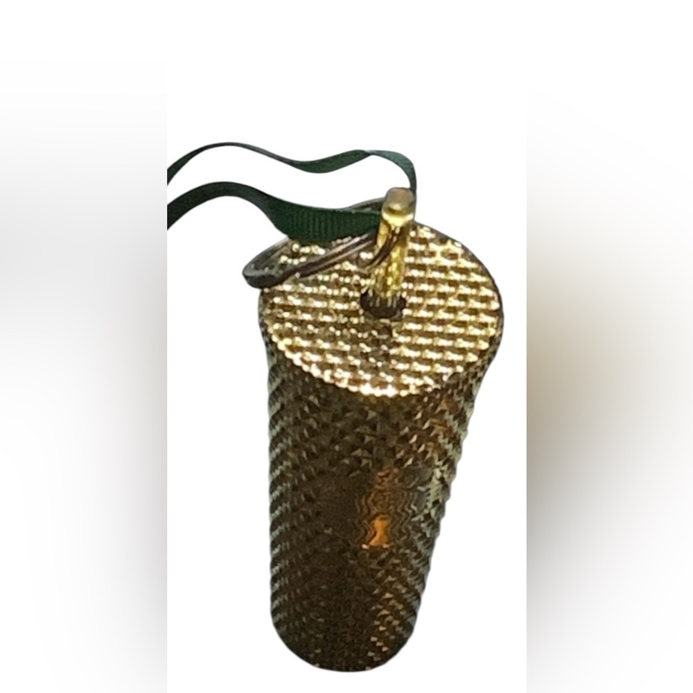 Starbucks Gold Studded Tumbler Cold Cup Ornament/Key Chain Holiday 2022 No box - Picture 2 of 2